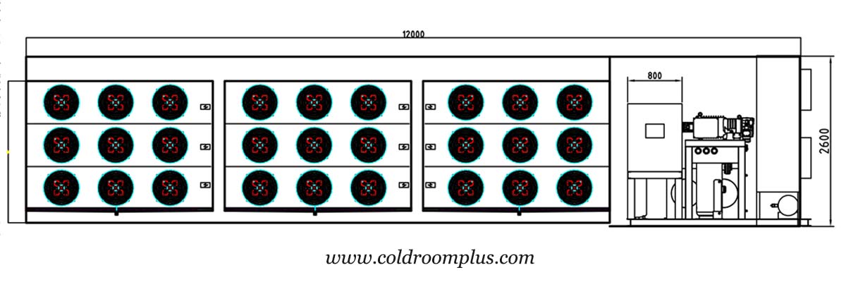 2D drawings of commercial blast freezer for beef in peru