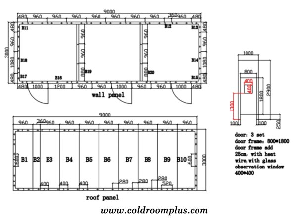 diagram of Cold Storage Room for fruits in Mongolia