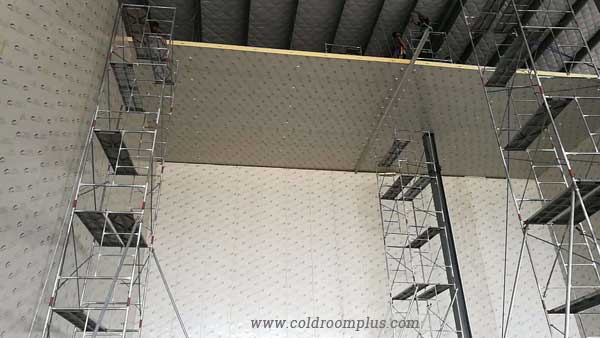 Myanmar cold room project PU panel installation