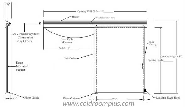 sliding door drawing for cold room
