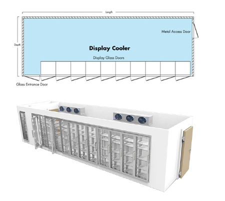 Display Cold Room Glass Door Walk in Cooler