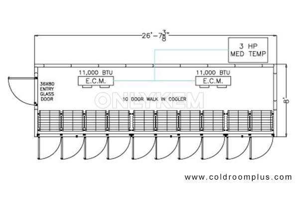 10 Door Walk In Cooler