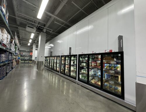 Supermarket Display Walk in Cooler Customized Glass Door